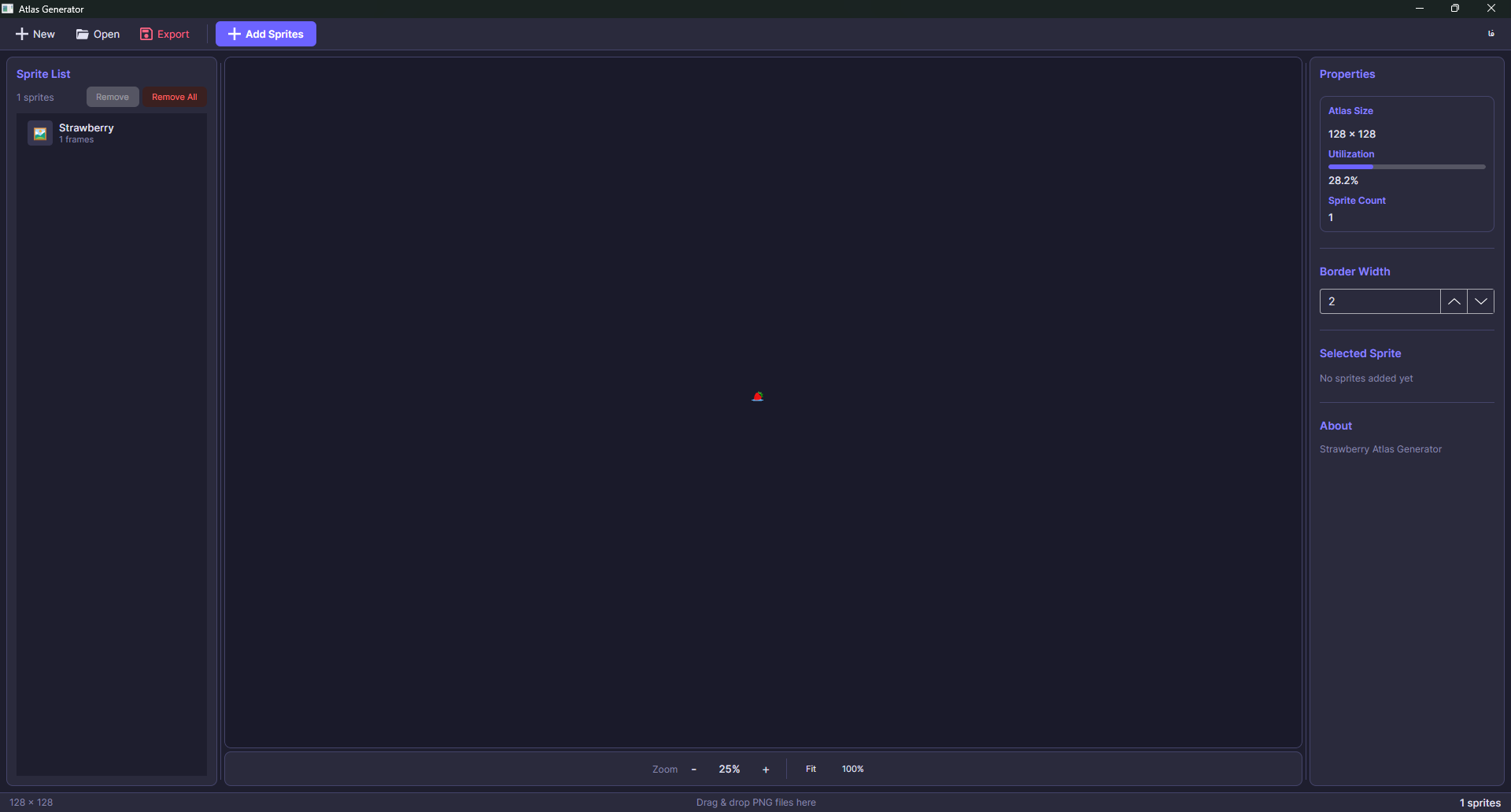 Atlas Generator — Strawberry sprite added